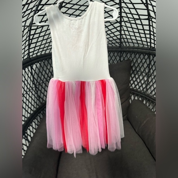 JoJo Siwa Dress Girls Size 4-5T White Pink Red Tulle Sleeveless Layered Cute - Picture 2 of 5